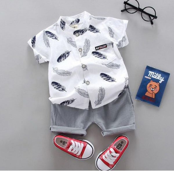 BOYS TWO PIECES SETS SHIRT &amp; SHORTS BOON43